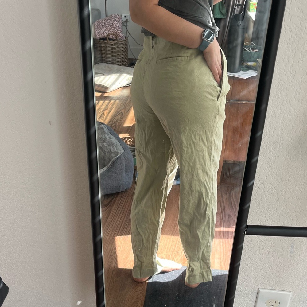 Rag & Bone Olive Green Linen Pants- Size 4. Great for work